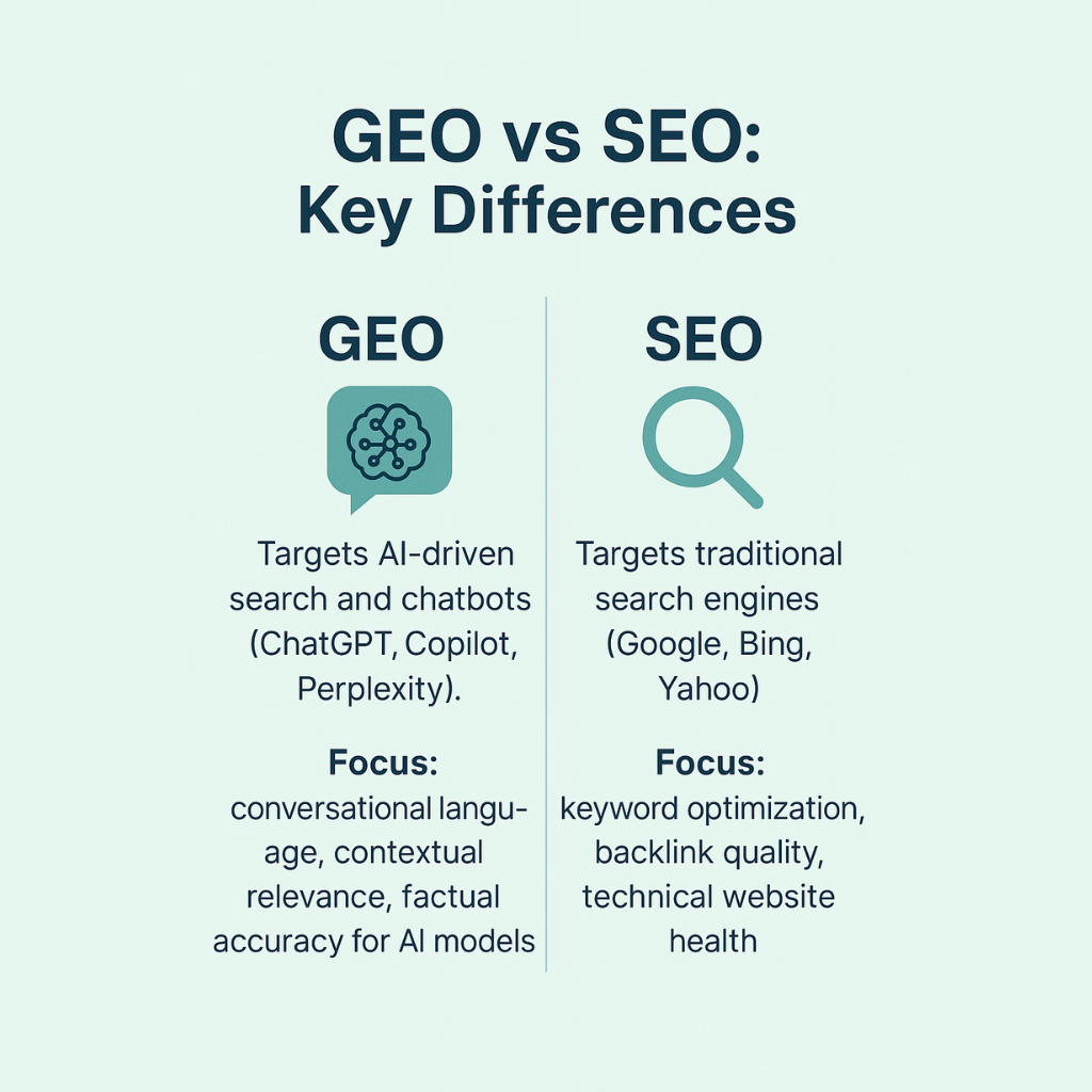 geo vs seo infographic